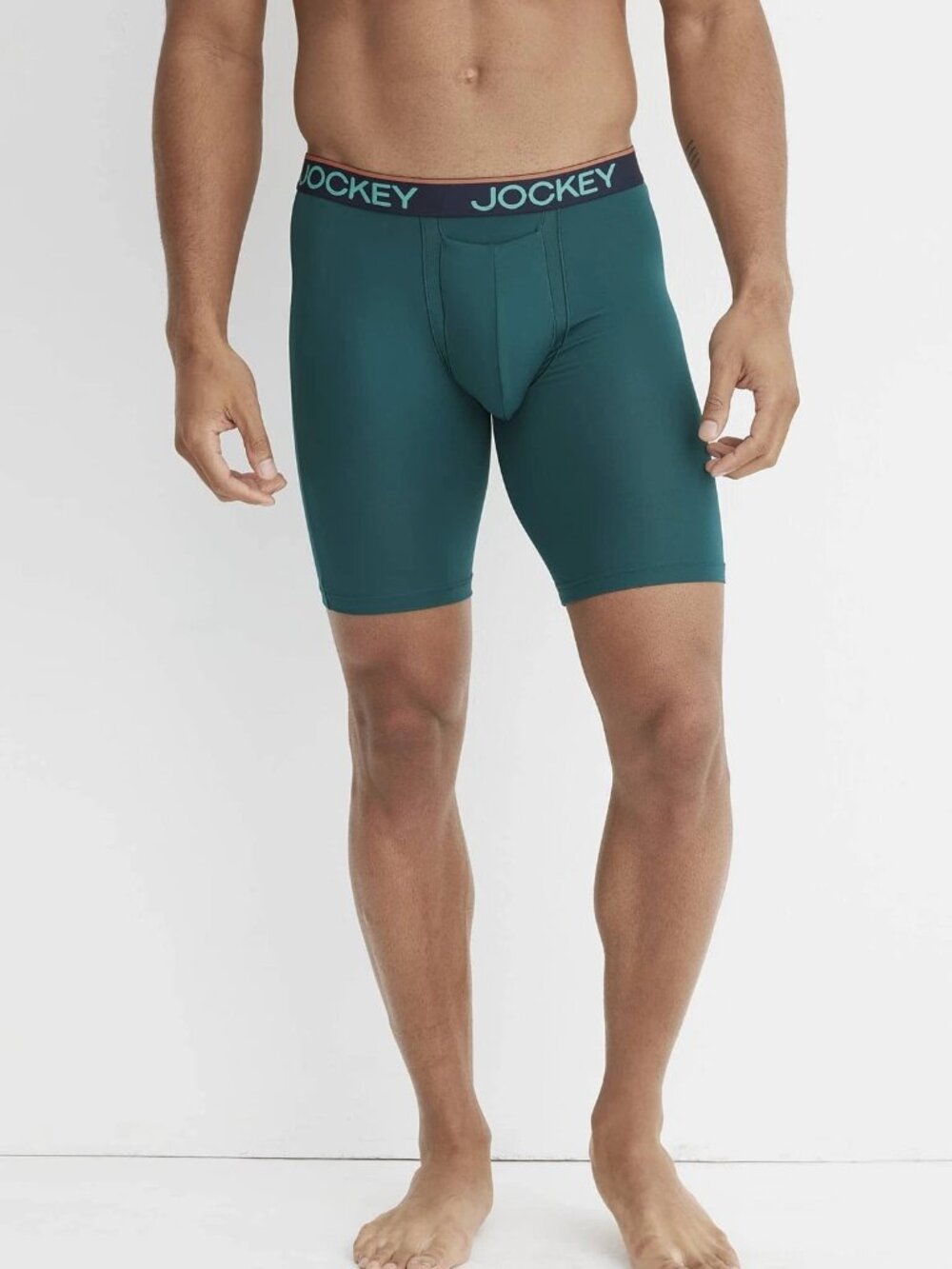 New Jockey® Chafe Proof Pouch Microfiber H-Fly 8.5" Long Leg Boxer Brief Size M